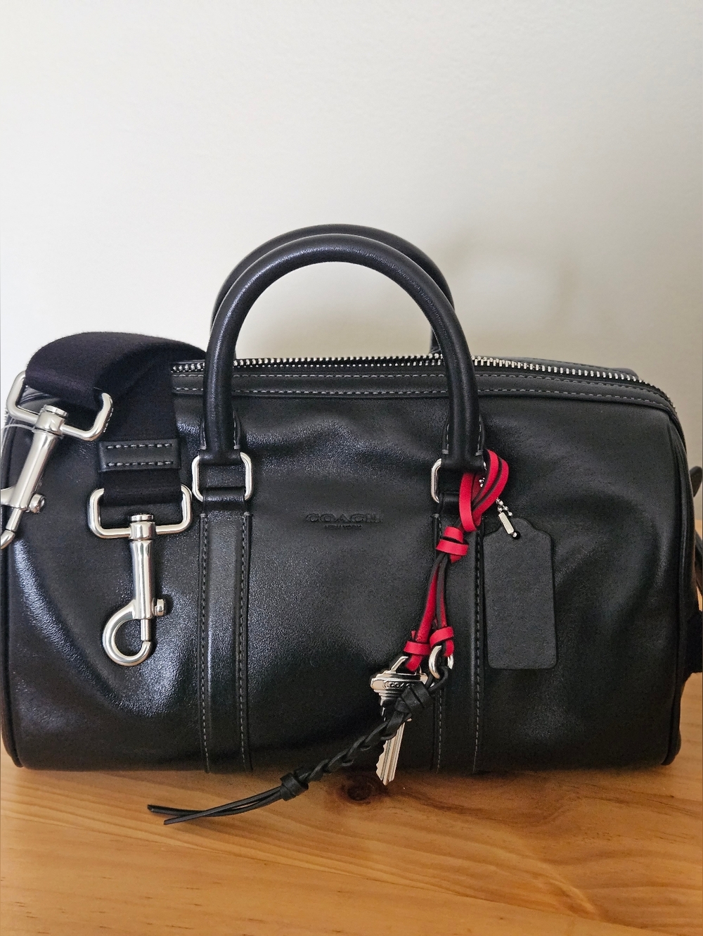 Coach Venturer 27 Black Leather Duffel